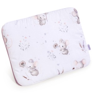 (Outlet) Płaska poduszka 30x40cm - Lovely Mouse i Wrzosowy Soft Velvet