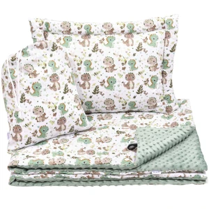 Zestaw przedszkolaka (kocyk z poduszką) - Dino Friends i Szałwiowe Minky