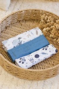 Pieluszki muślinowe 60x80 cm 3pak - Space Forest