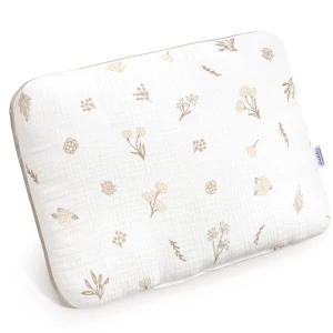 (Outlet) Muślinowa Płaska poduszka 30x40cm - Golden Meadow i Ecru Velvet