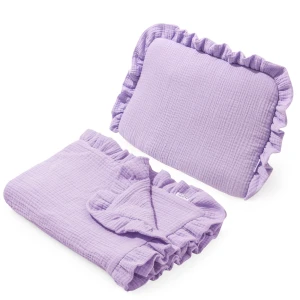 (Outlet) Muślinowy zestaw do wózka - Violet