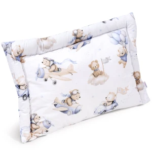 (Outlet) Pełna poduszka 40 x 60cm - Pilot Bears i jeansowy Velvet