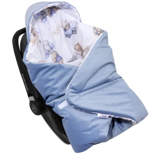 (Outlet) Kocyk do fotelika samochodowego - Pilot Bears i jeansowy Velvet