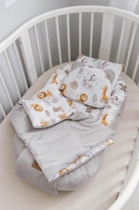 (Outlet) Zestaw 5 elementowy Comfort - Jungle i szary Velvet