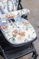 Dwustronna wkładka do wózka spacerowego - Peony White - opinie