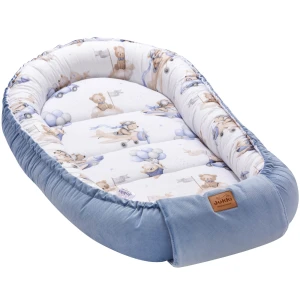 (Outlet) Kokon XXL 65 x 120 cm - Pilot Bears i jeansowy Velvet