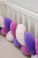 Ochraniacz warkocz do łóżeczka pleciony, 200 cm - Violet Mix - opinie