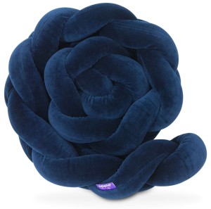 Ochraniacz warkocz do łóżeczka pleciony, 200 cm - Granatowy