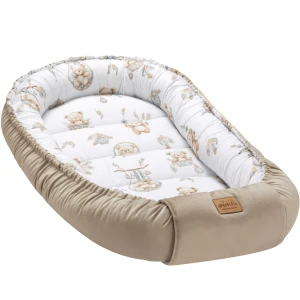 (Outlet) Kokon XXL 65 x 120 cm - Boho Bears i Cappuccino Soft Velvet