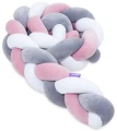 (Outlet) Ochraniacz warkocz do łóżeczka pleciony, 200 cm - Mix Pink - opinie