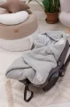 (Outlet) Kocyk, otulacz z kapturem do fotelika niemowlęcego z Boucle i Minky Plusz 90 x 90 cm - Grey - opinie