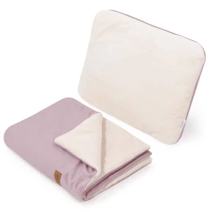 Zestaw do wózka - Plusz ecru i Wrzosowy Soft Velvet
