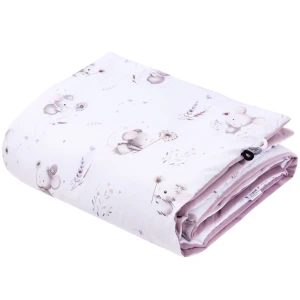 (Outlet) Kocyk przedszkolaka 100x140cm - Lovely Mouse i Wrzosowy Soft Velvet
