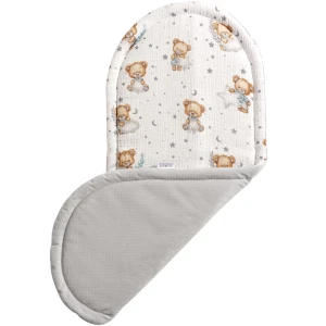 Muślinowy Materac do kokonu Comfort - Teddy Moon i szary Velvet