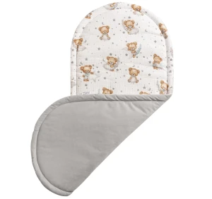 Muślinowy Materac do kokonu XXL - Teddy Moon i szary Velvet