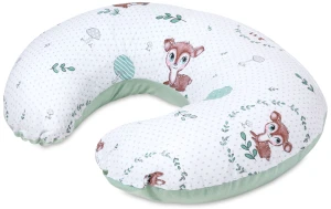 (Outlet) Poduszka rogal + zdejmowana poszewka - Bambi Love i szałwiowy Velvet