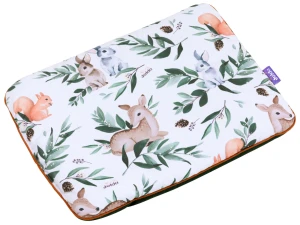 Płaska poduszka 30x40cm PREMIUM - Forest Story i butelkowy Velvet